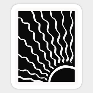 Sun Abstract Black and White Decor Sticker